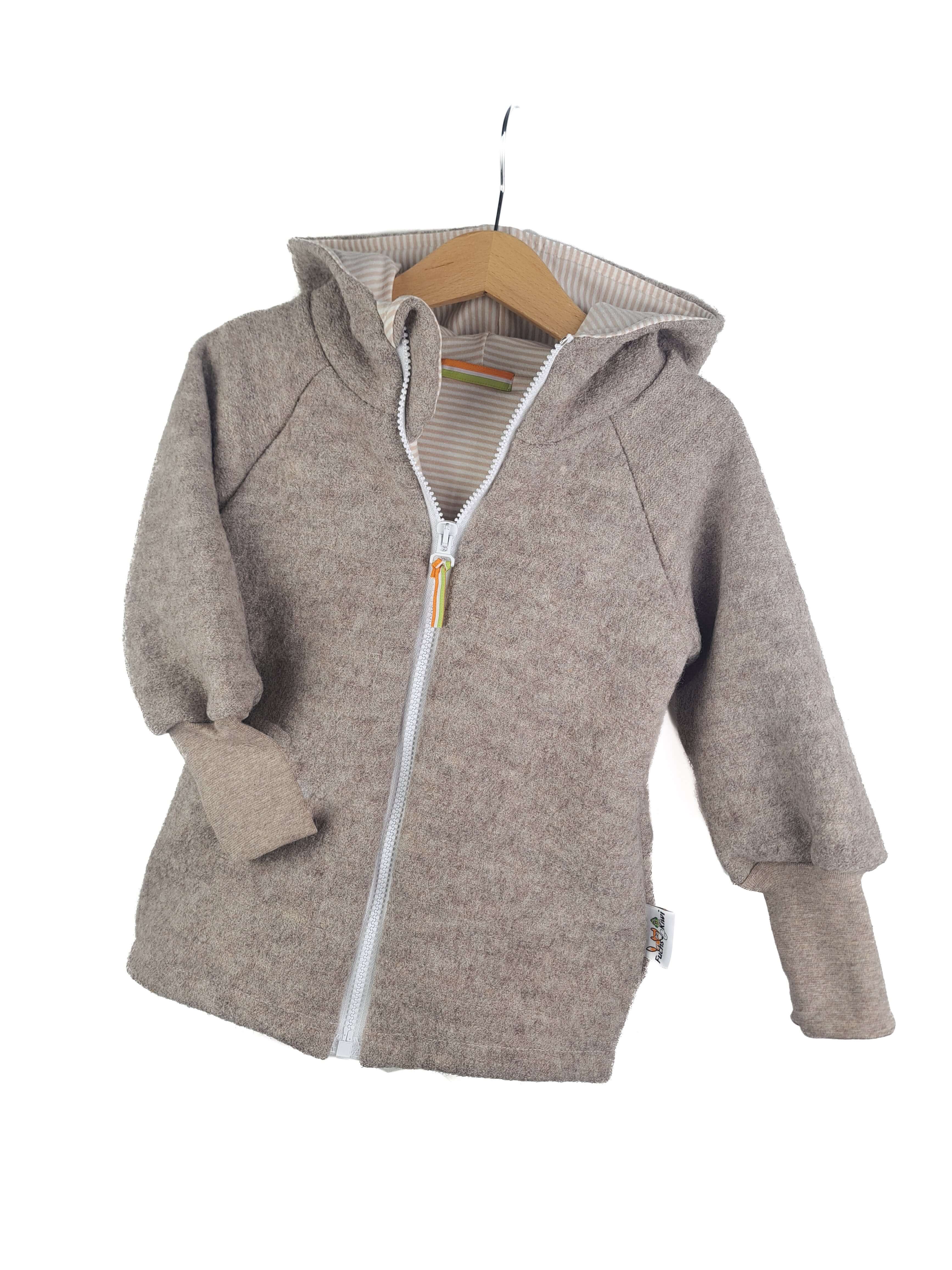 Walkjacke Walk sand meliert mit Streifen beige 98/104