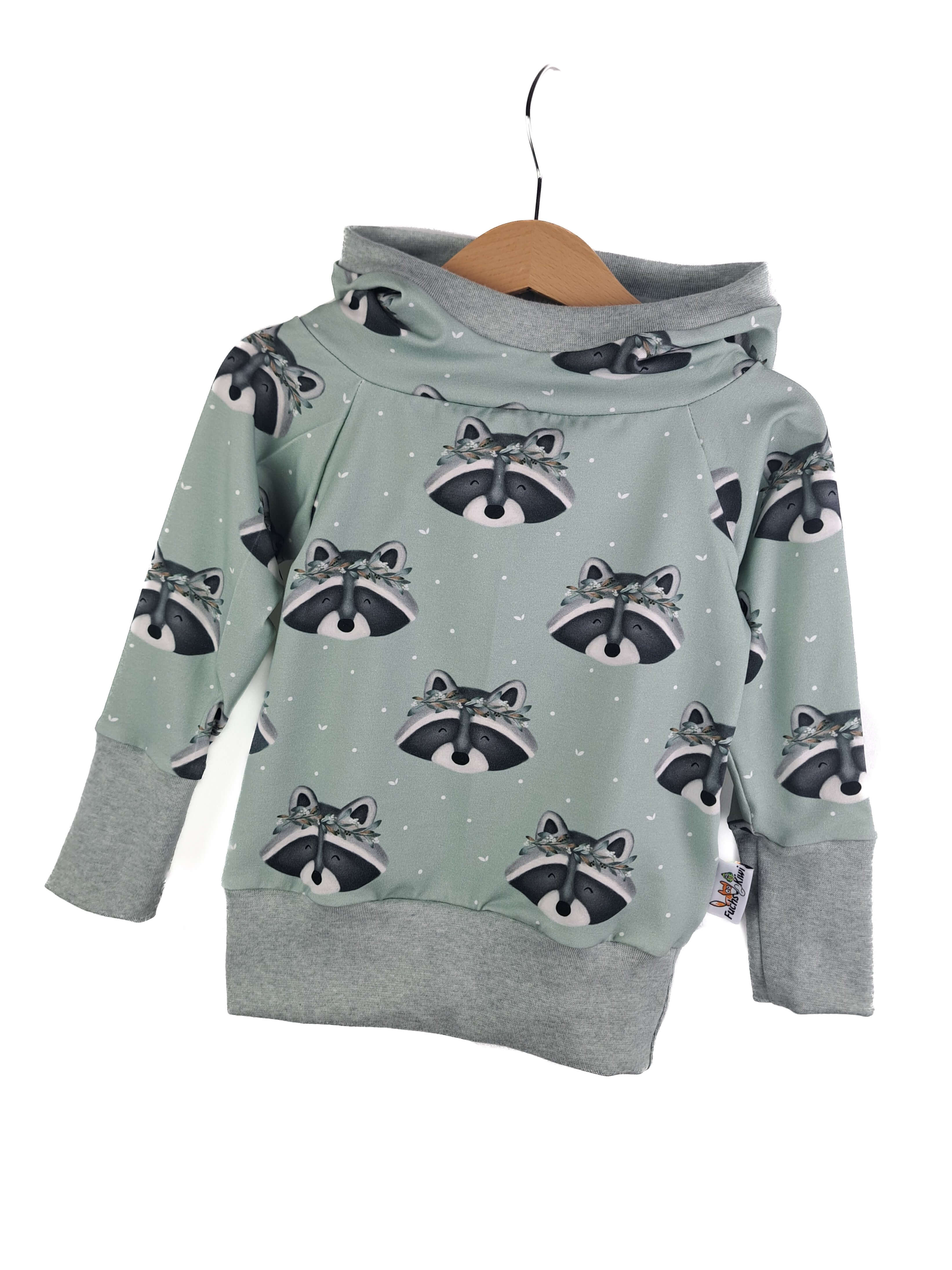 Hoodie Waschbär mint