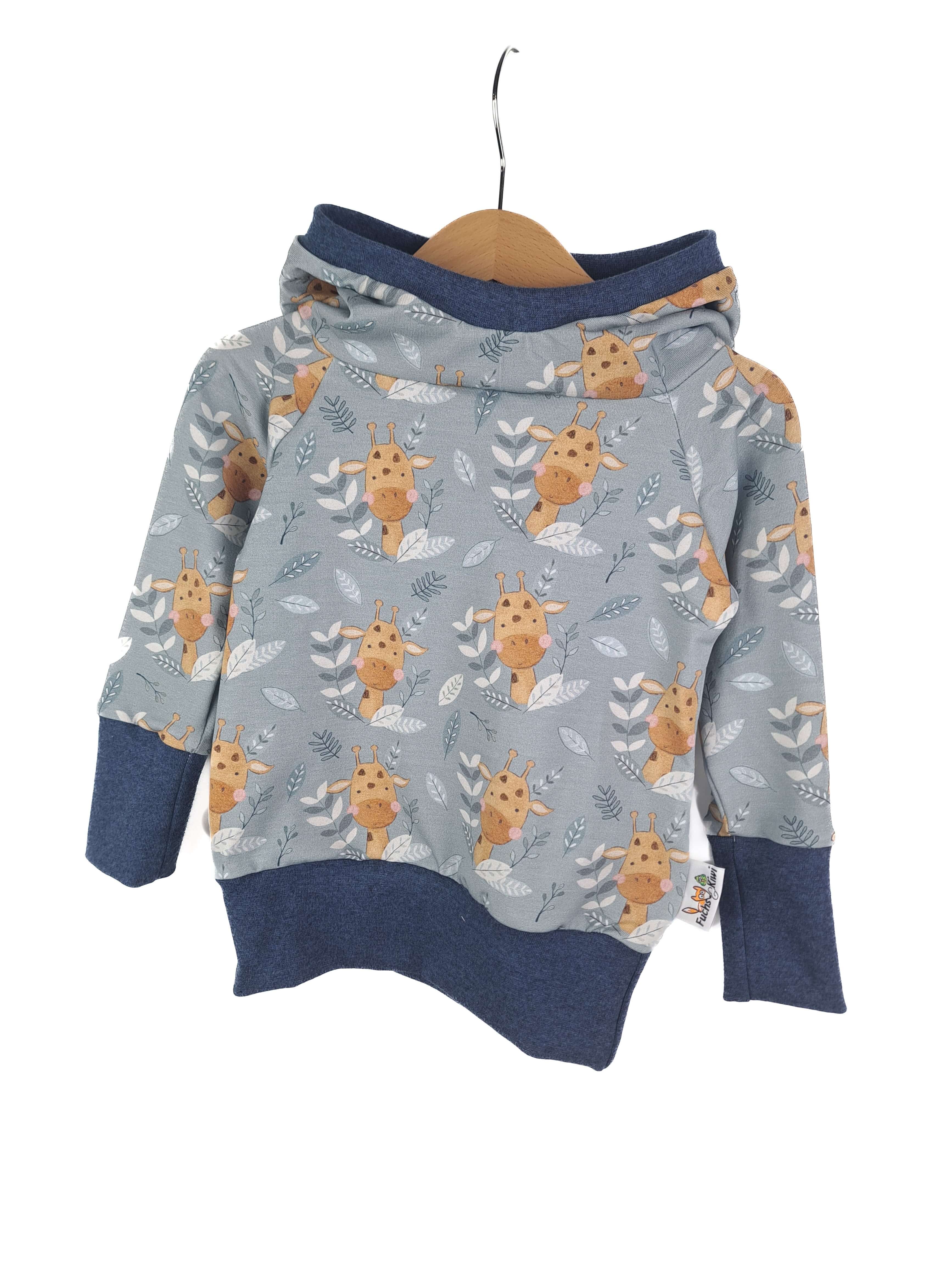 Hoodie Giraffenkopf blau
