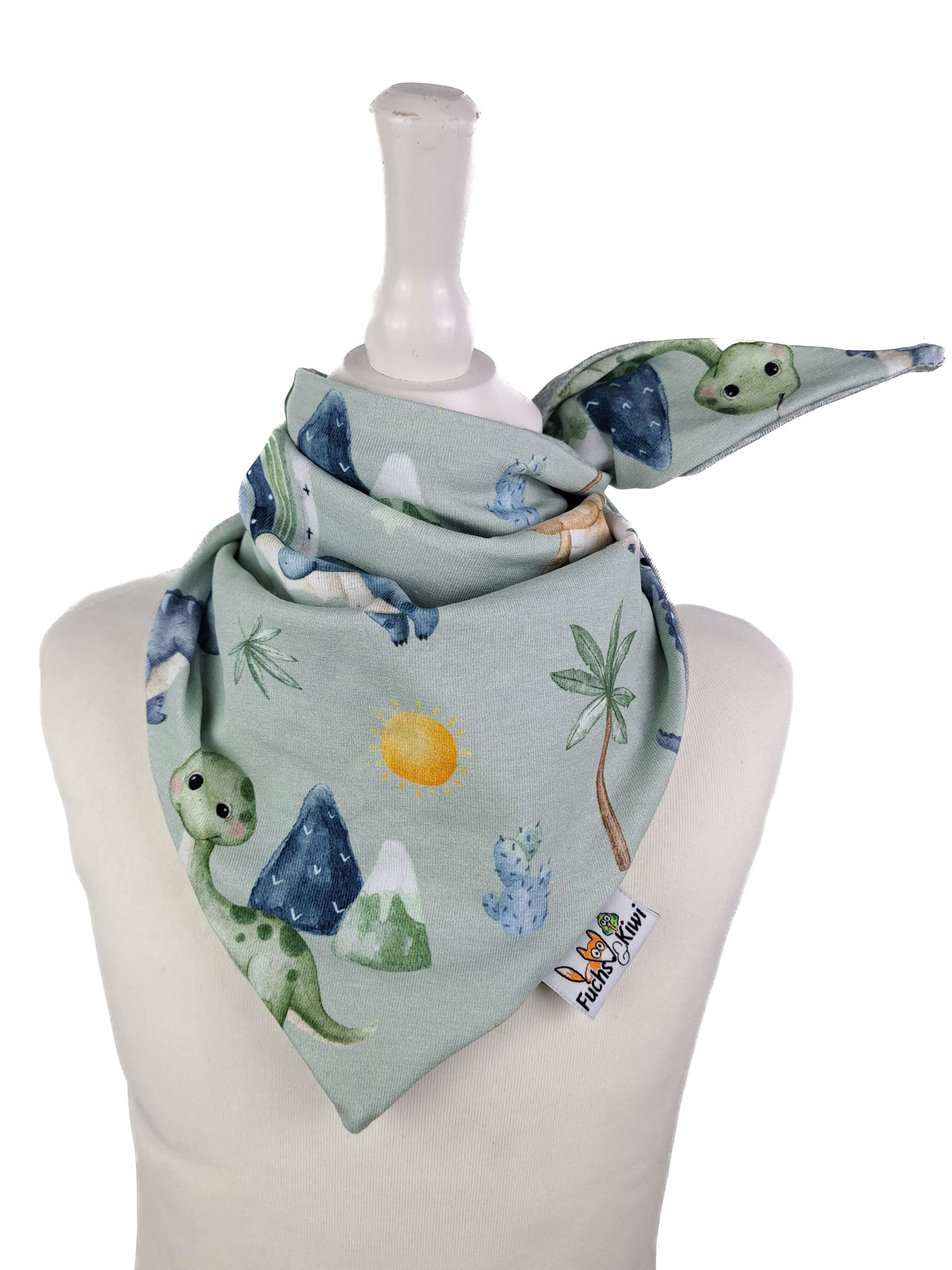 Halstuch zum Binden Dinoland mint