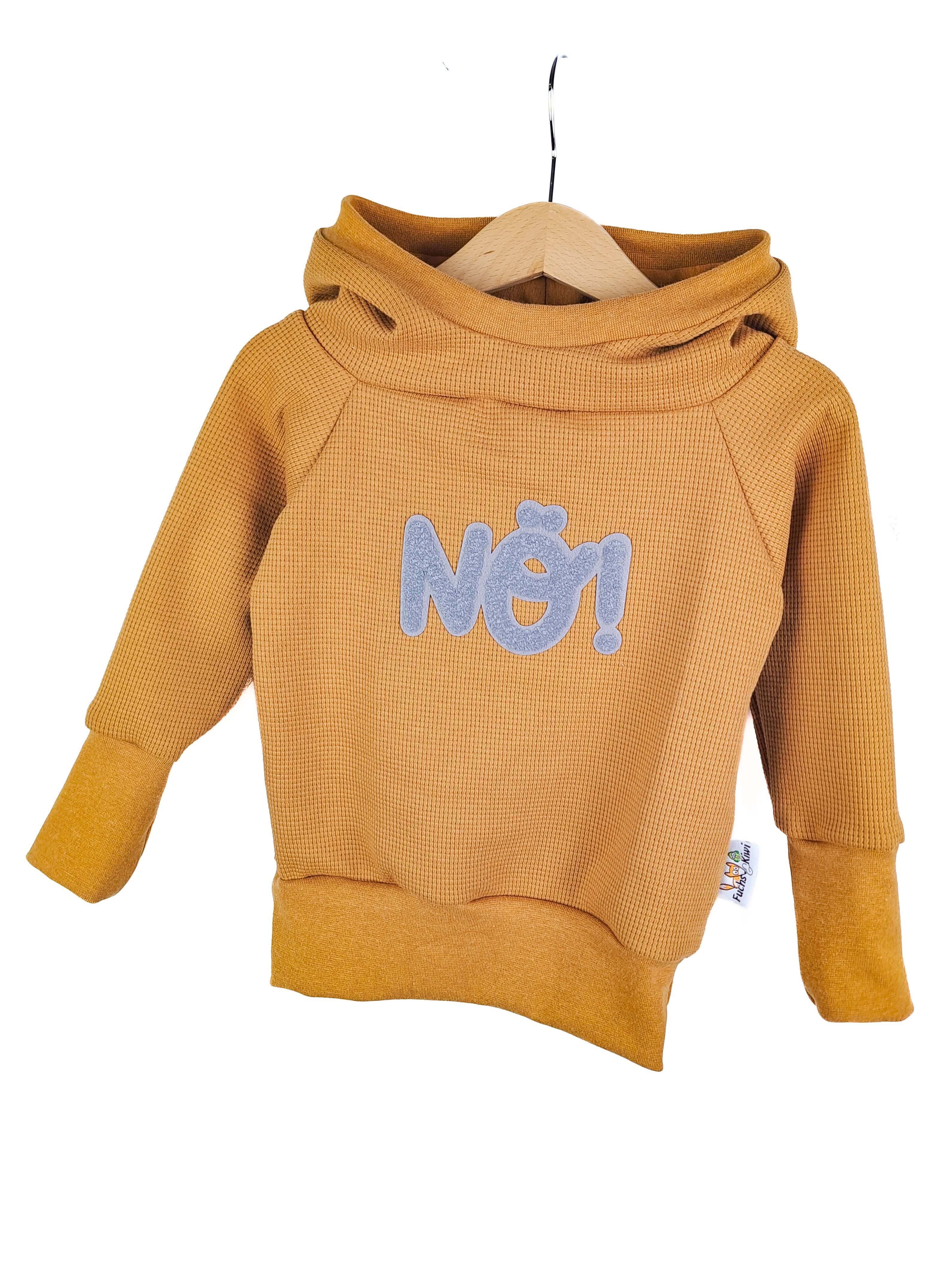 Hoodie Nö Patch Waffeljersey curry