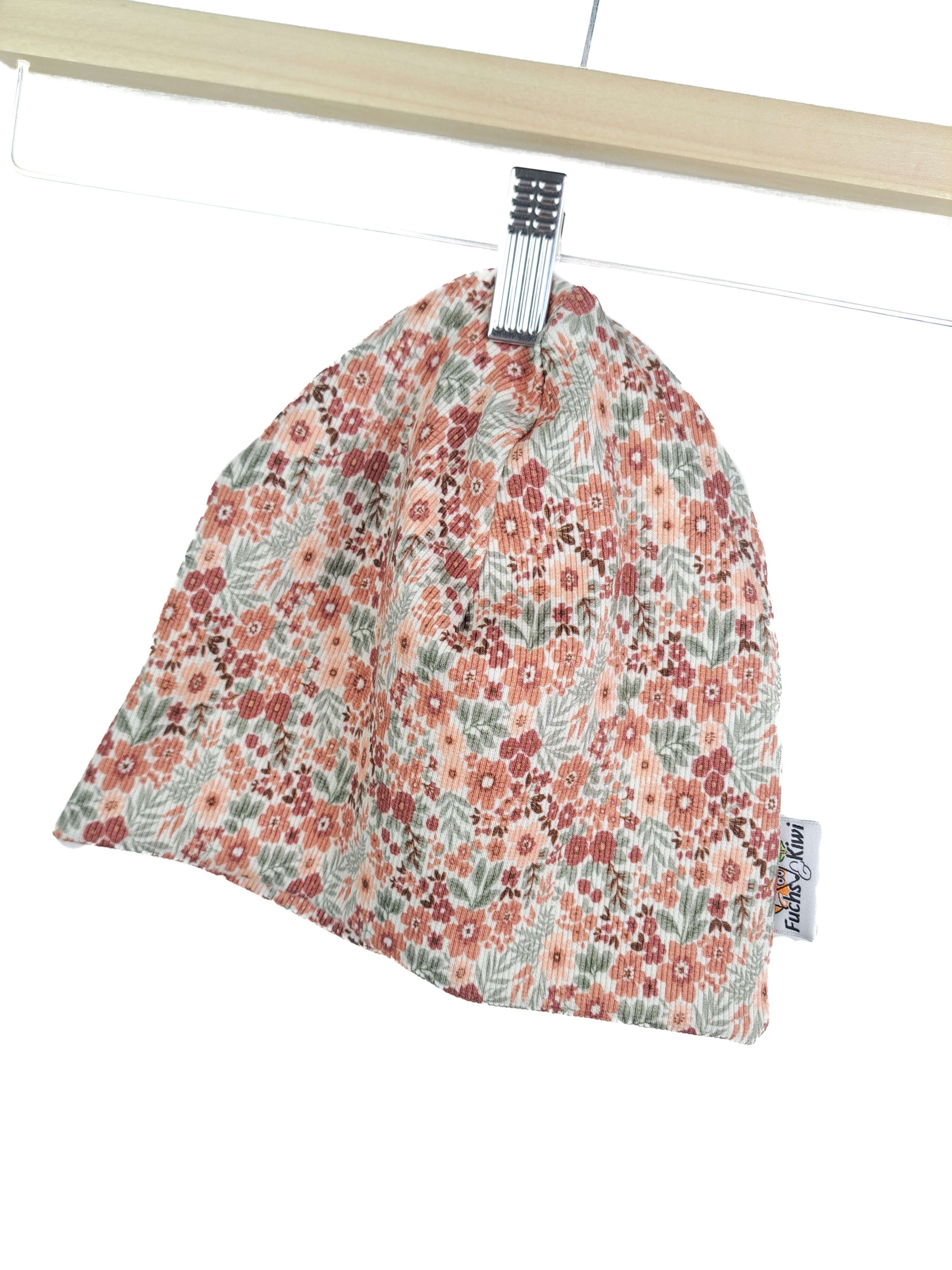 Beanie Feinripp Blumentraum