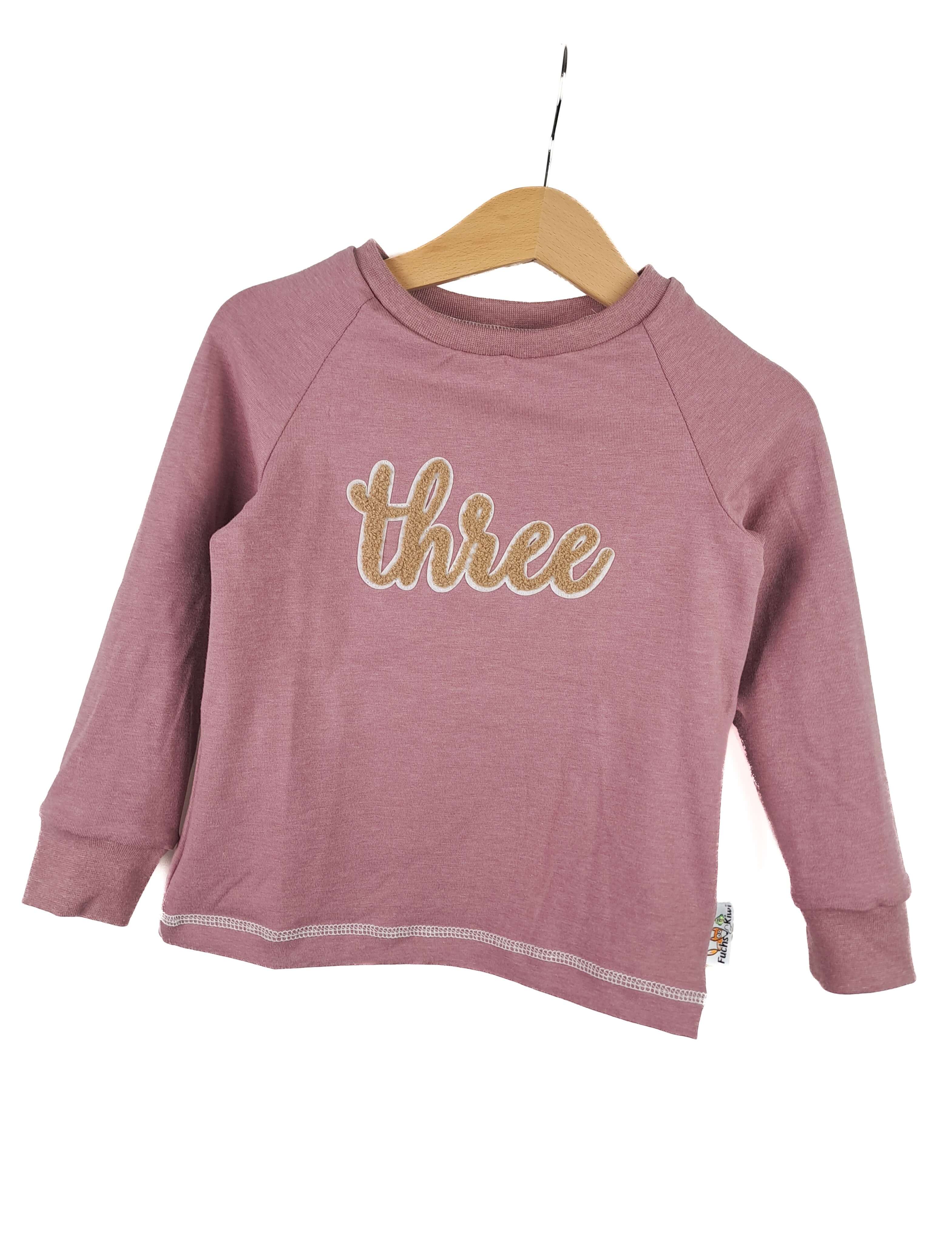 Langarmshirt Three-Patch rosa