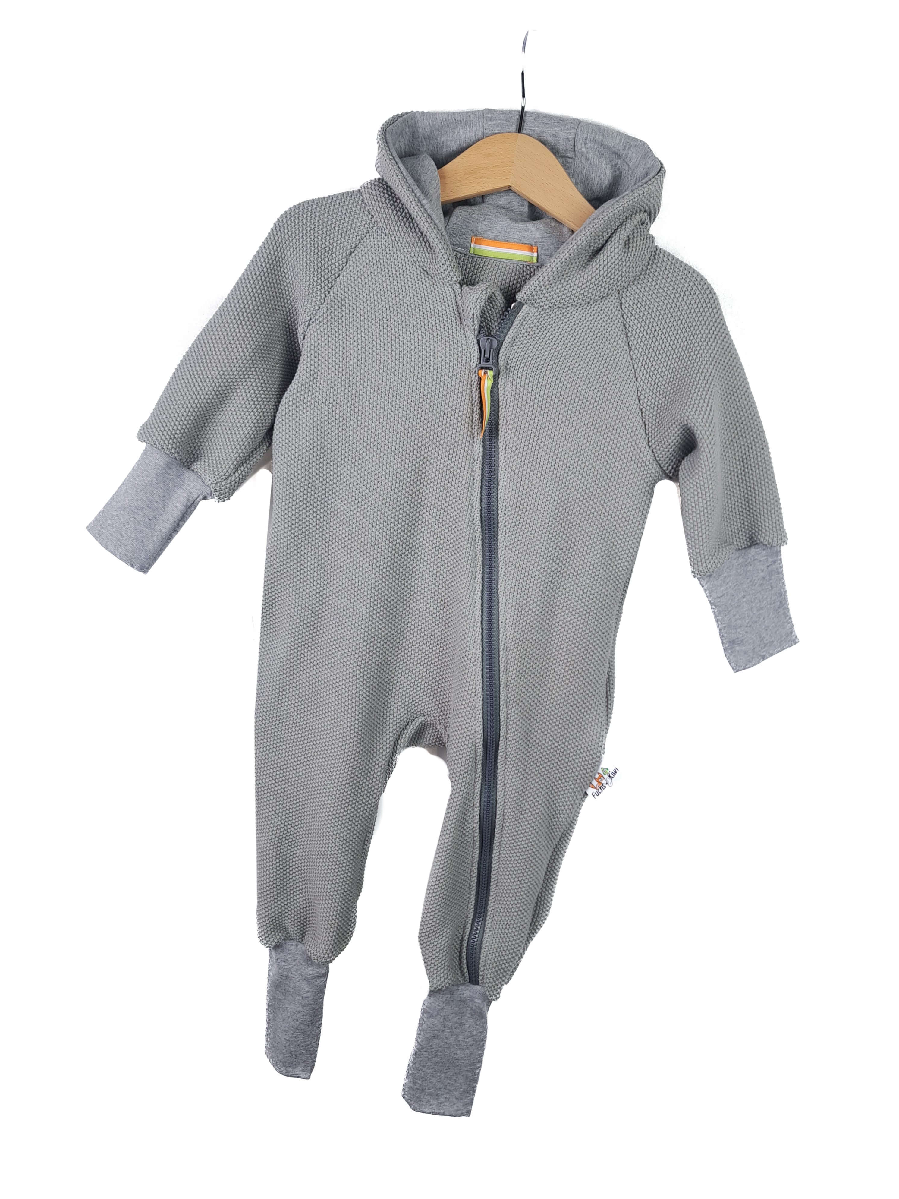 Sweatoverall Grobstrick grau 98/104