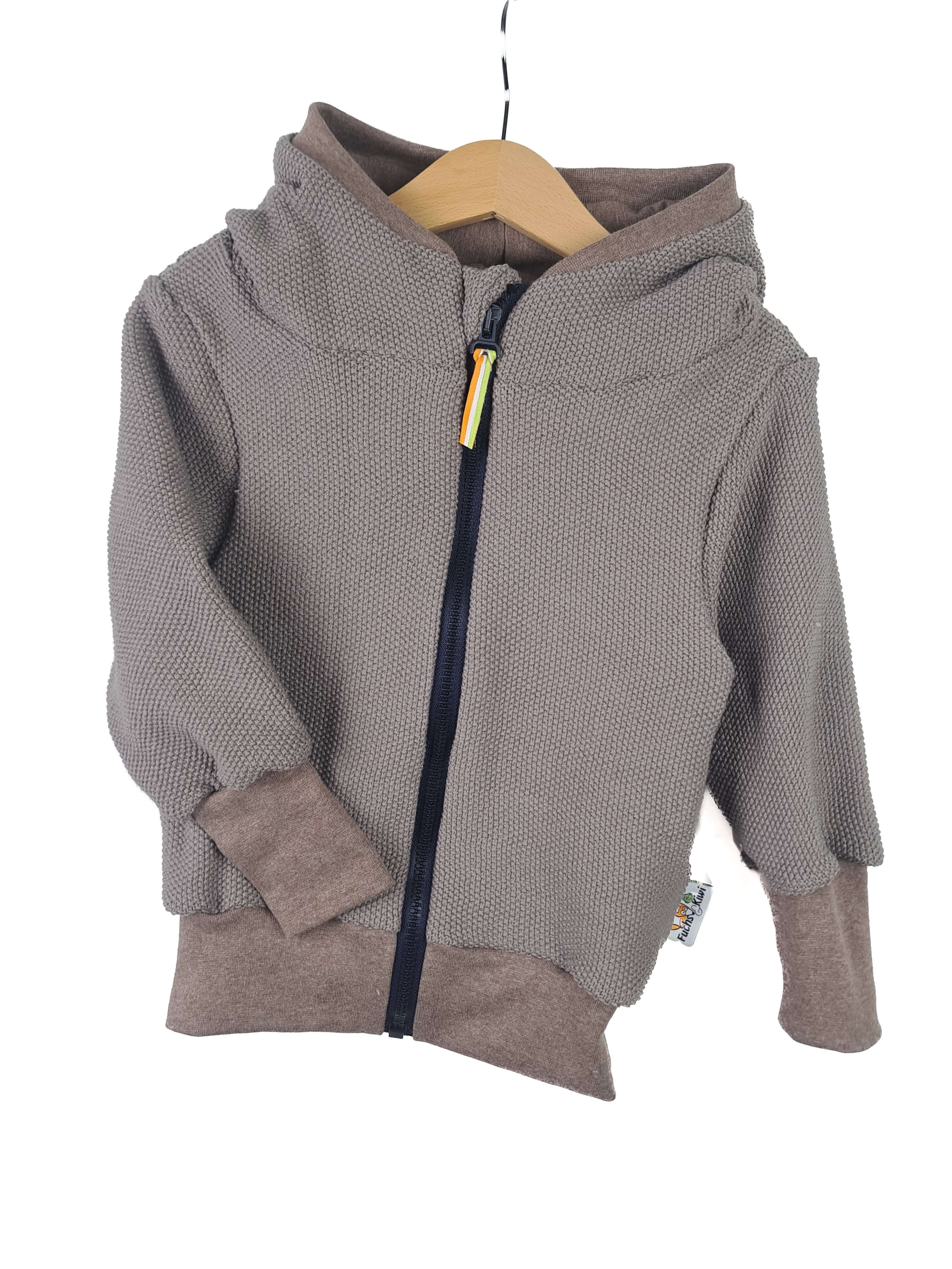 Sweatjacke Grobstrick braun 110/116