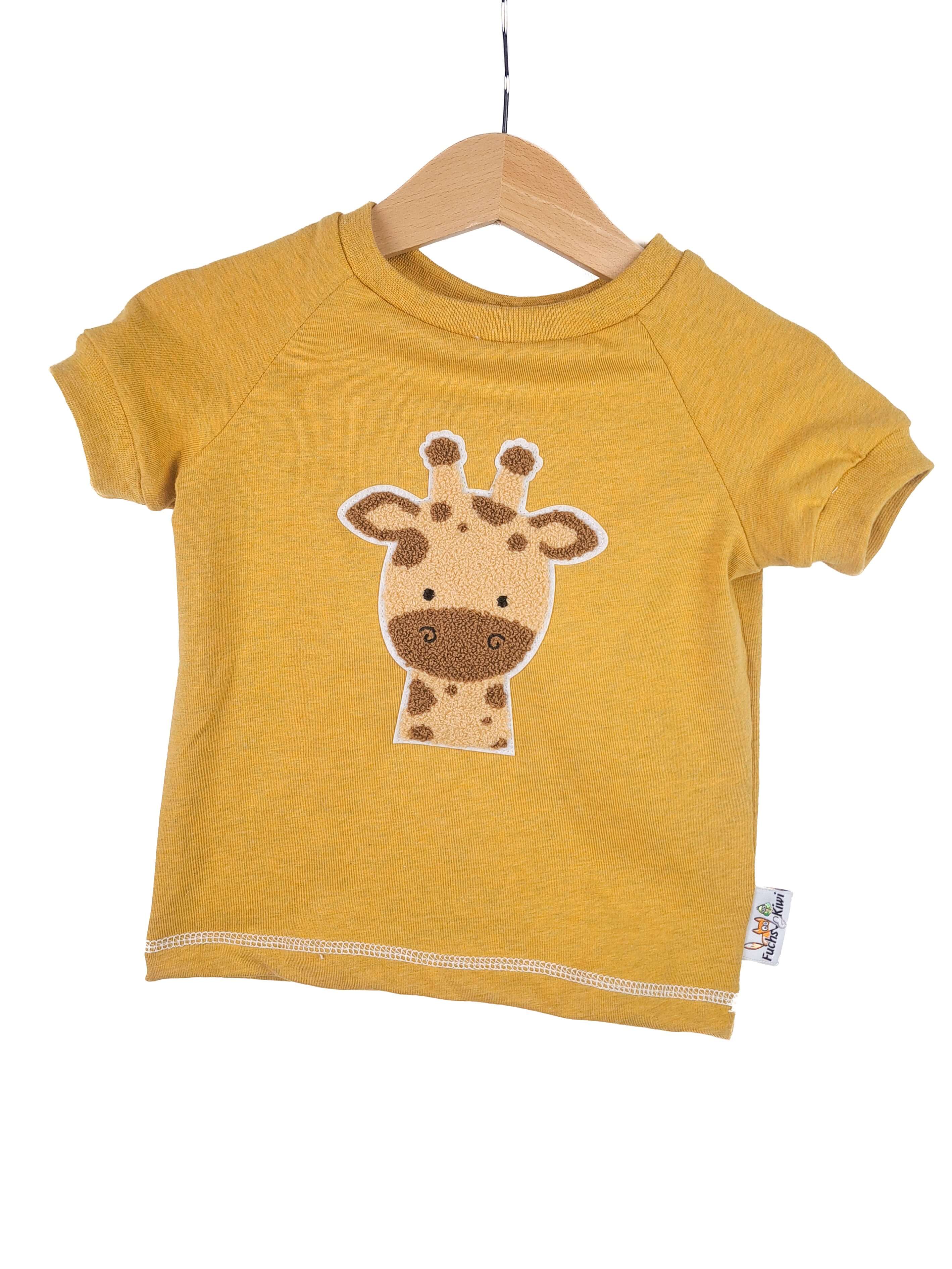 T-Shirt Giraffenkopf-Patch curry 74/80
