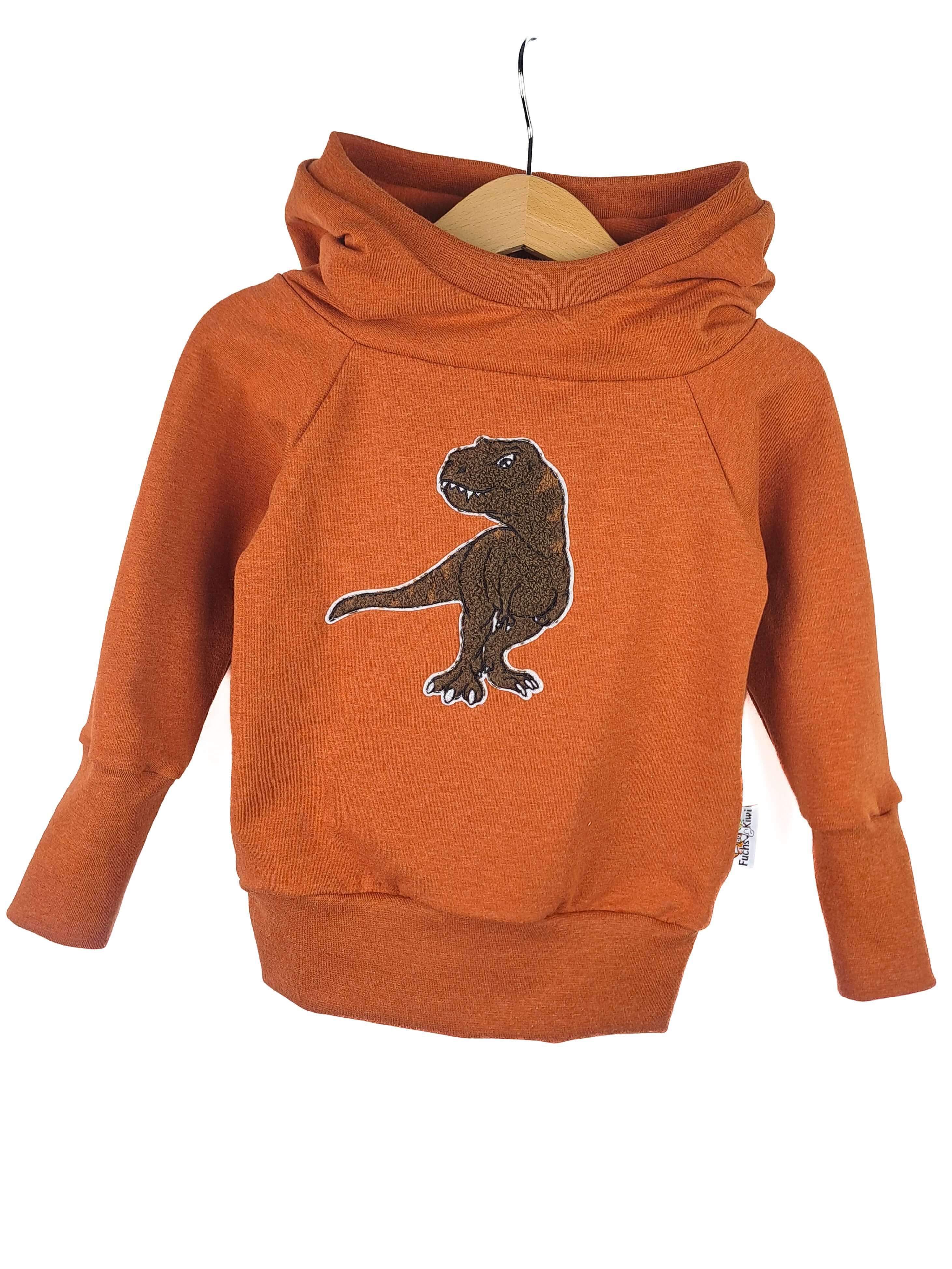 Hoodie T-Rex-Patch khaki/rost 86/92 
