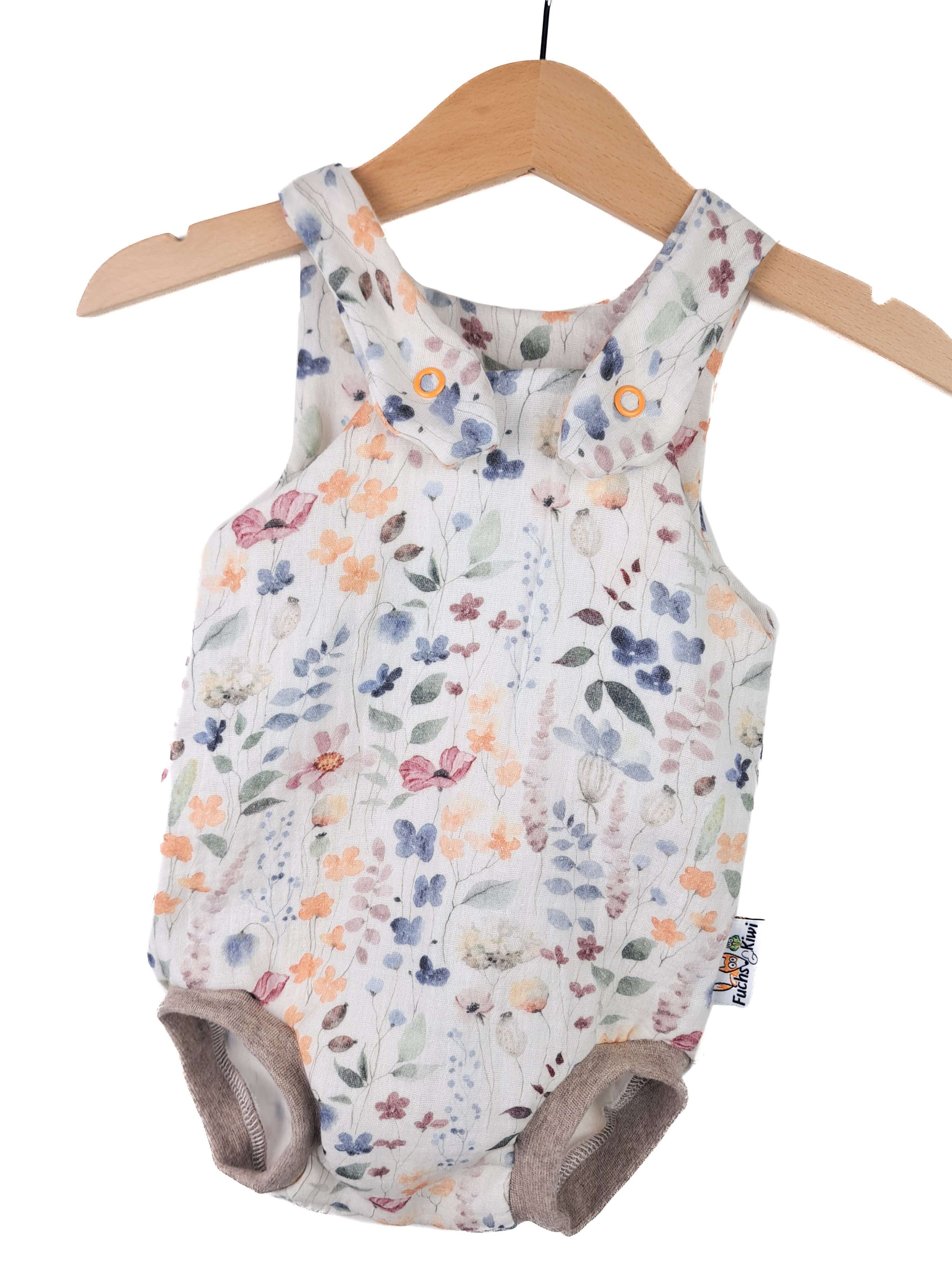 Sommerstrampler Musselin Sommerblumen