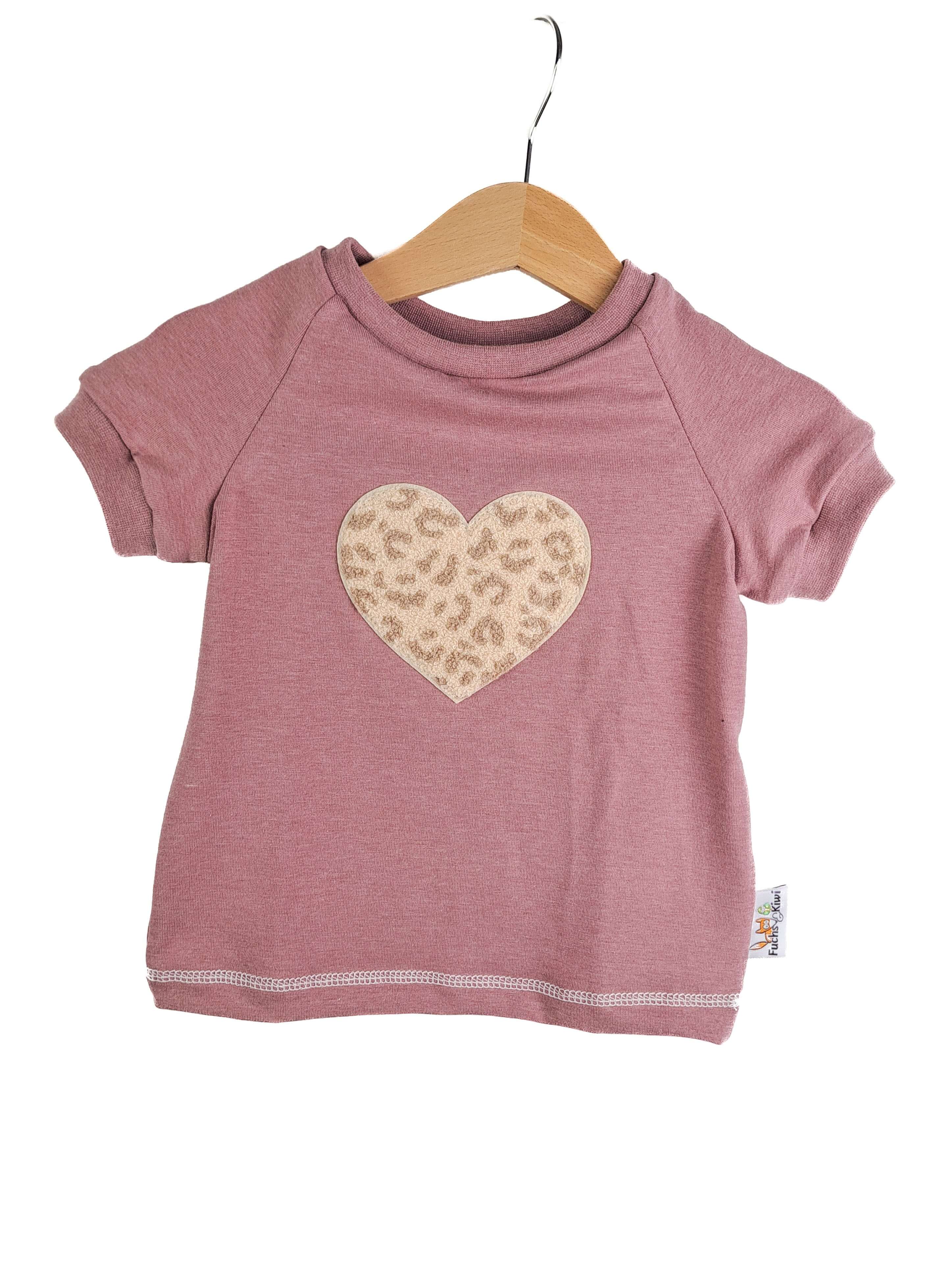 T-Shirt Leo Herz-Patch rosa 74/80
