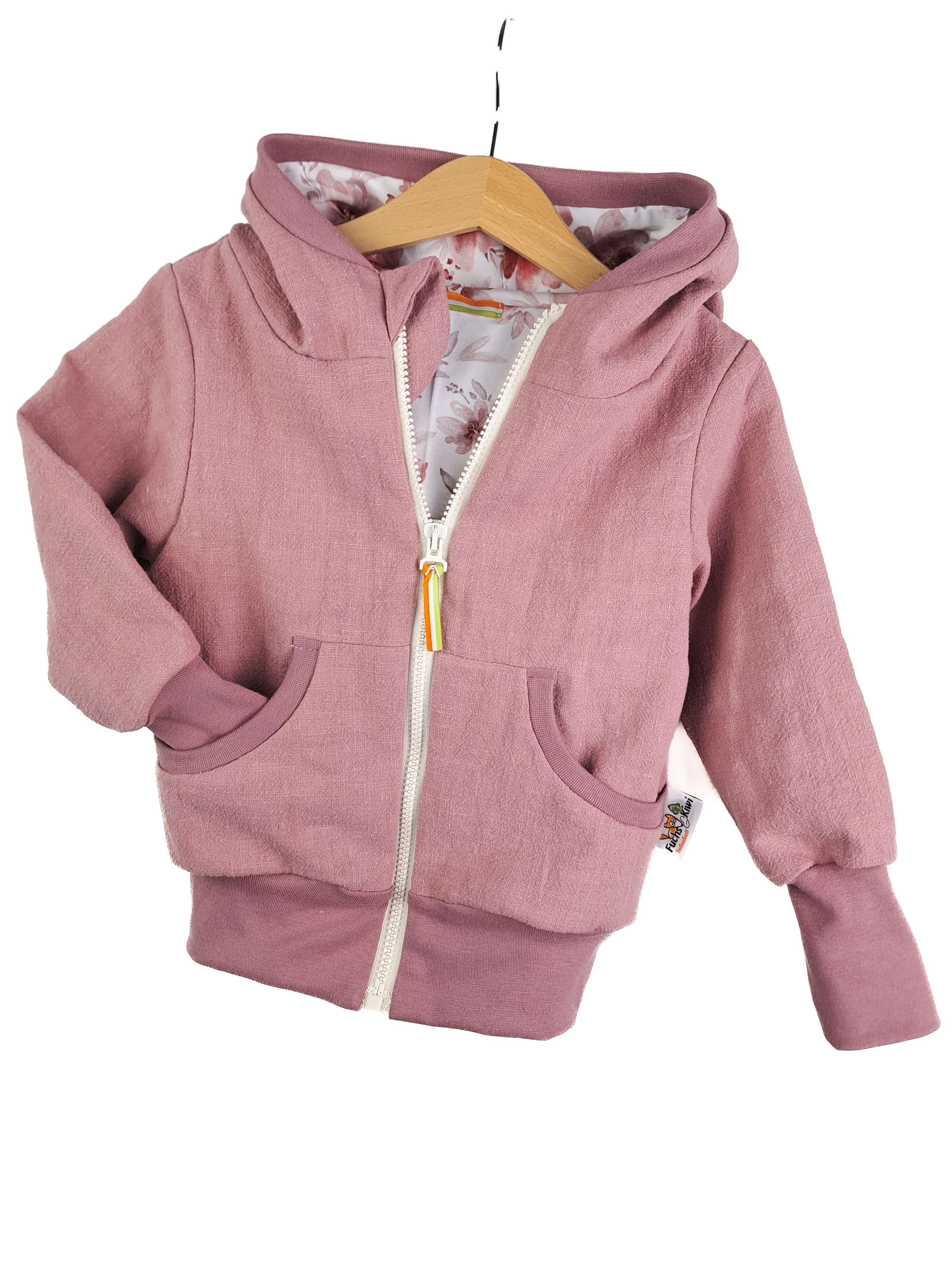 Indi Leinenjacke altrosa mit Blumenmeer