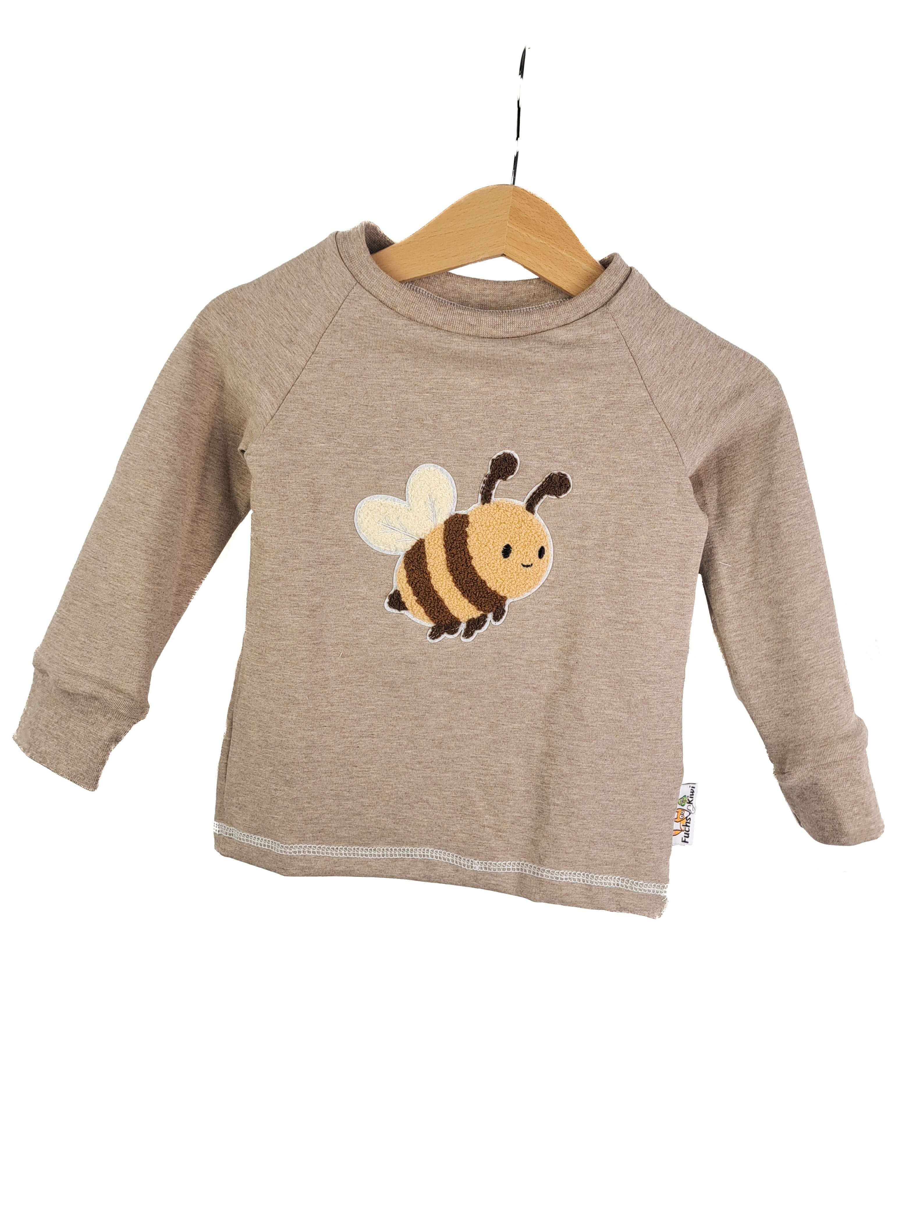 Langarmshirt Biene-Patch sand
