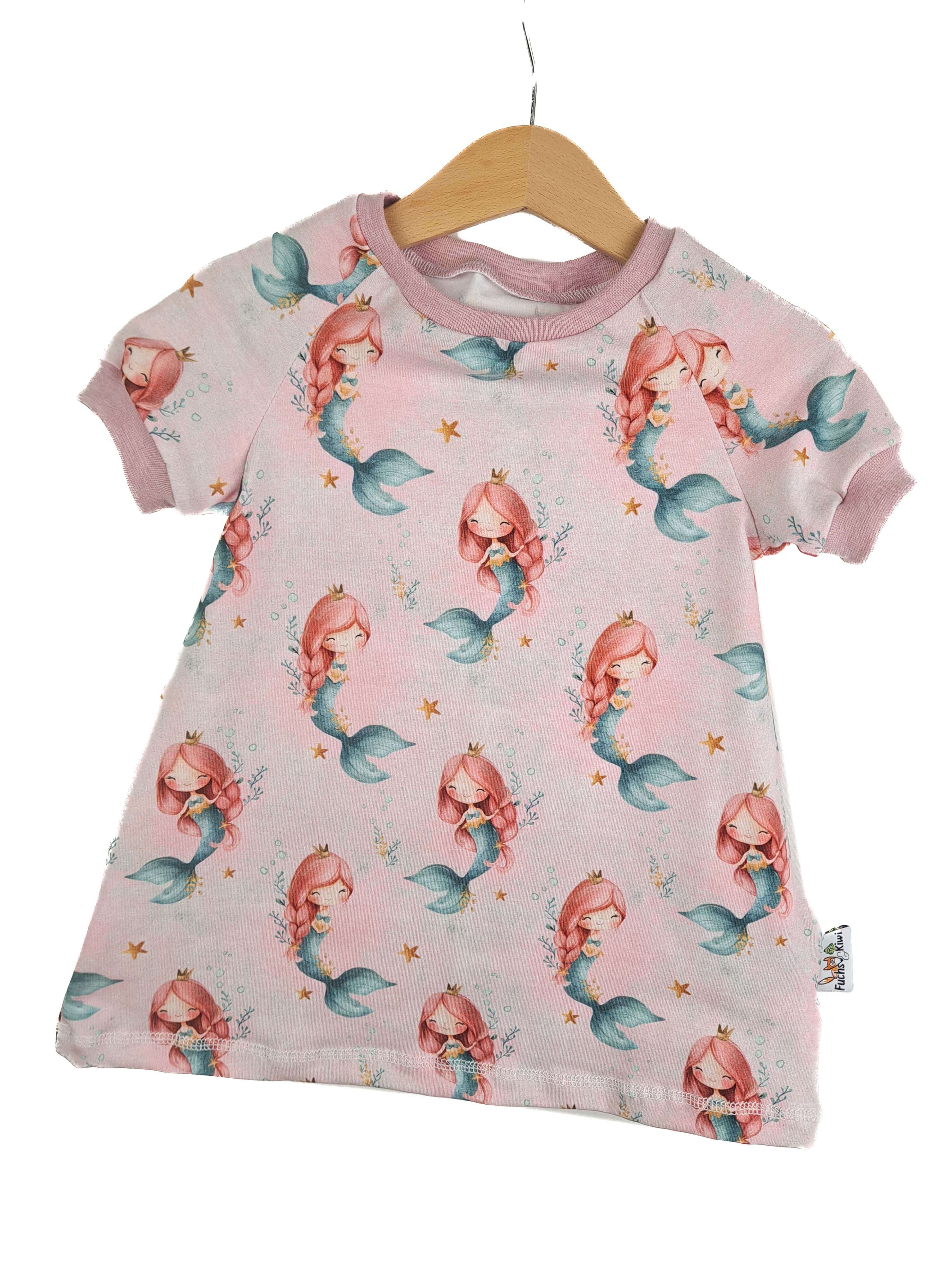 Kurzarmkleid Meerjungfrauen rosa 86/92