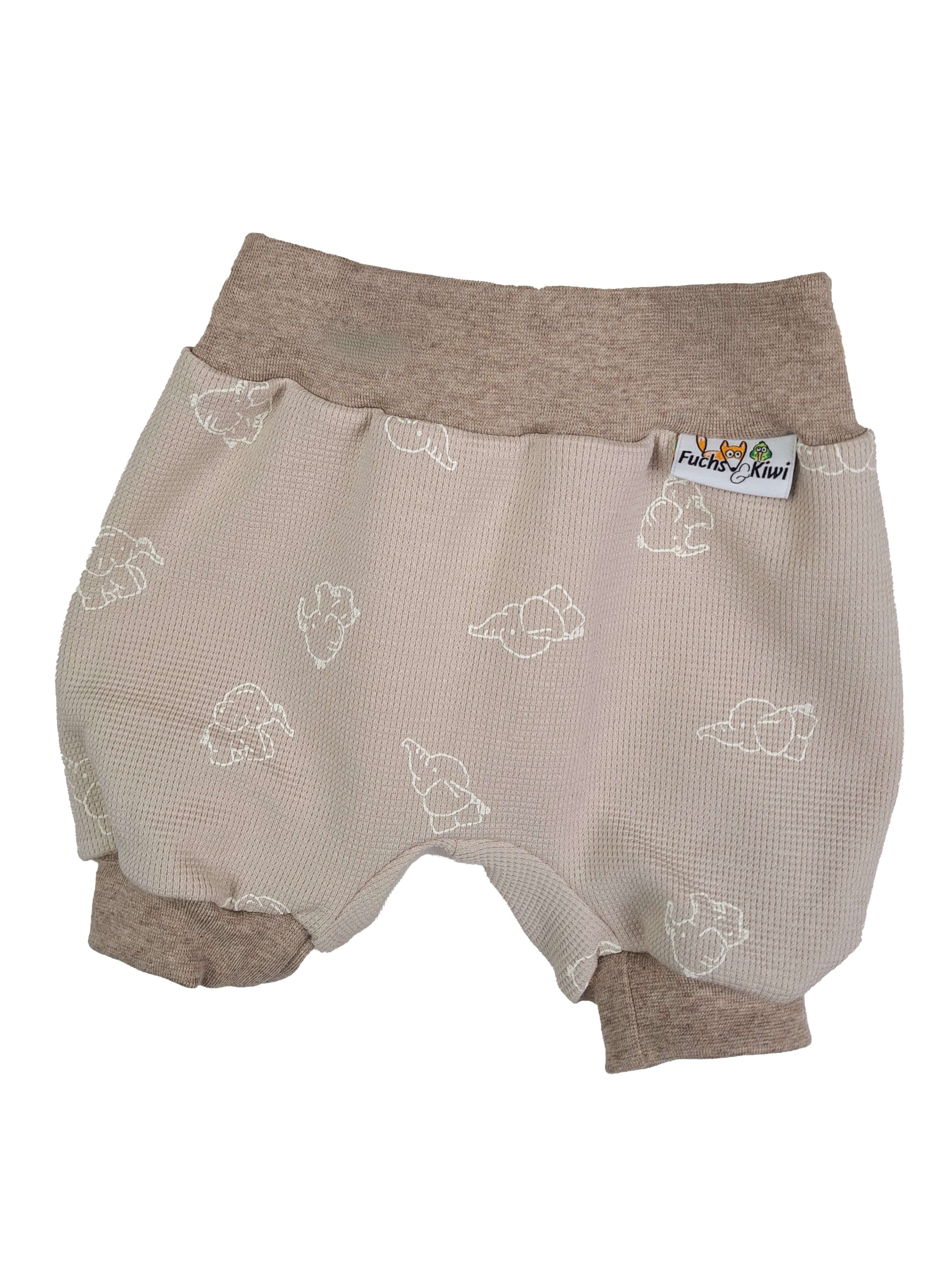Kurze Hose Waffel Elefanten sand 74/80