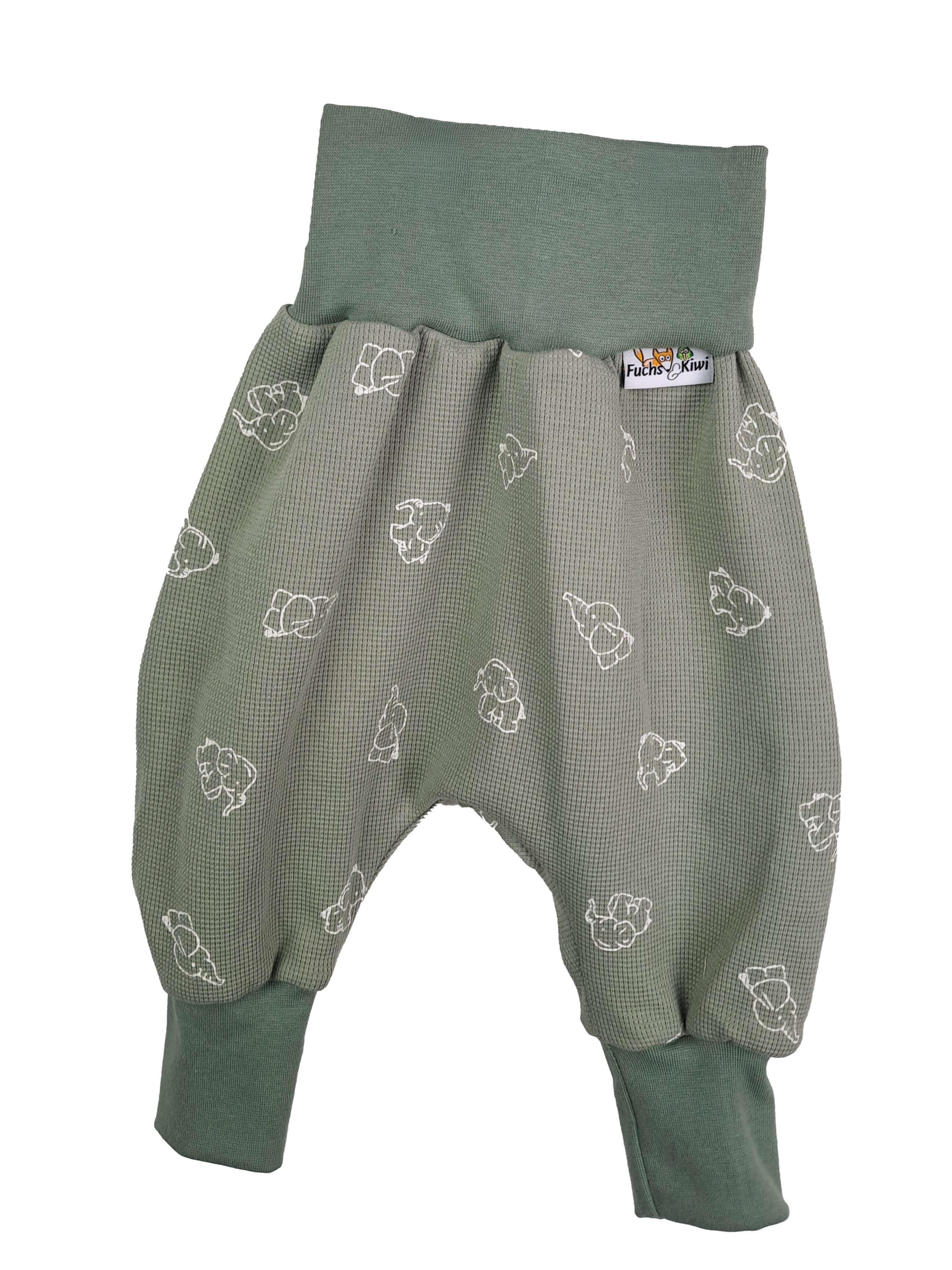 Pumphose Waffel Elefanten altmint 80/86