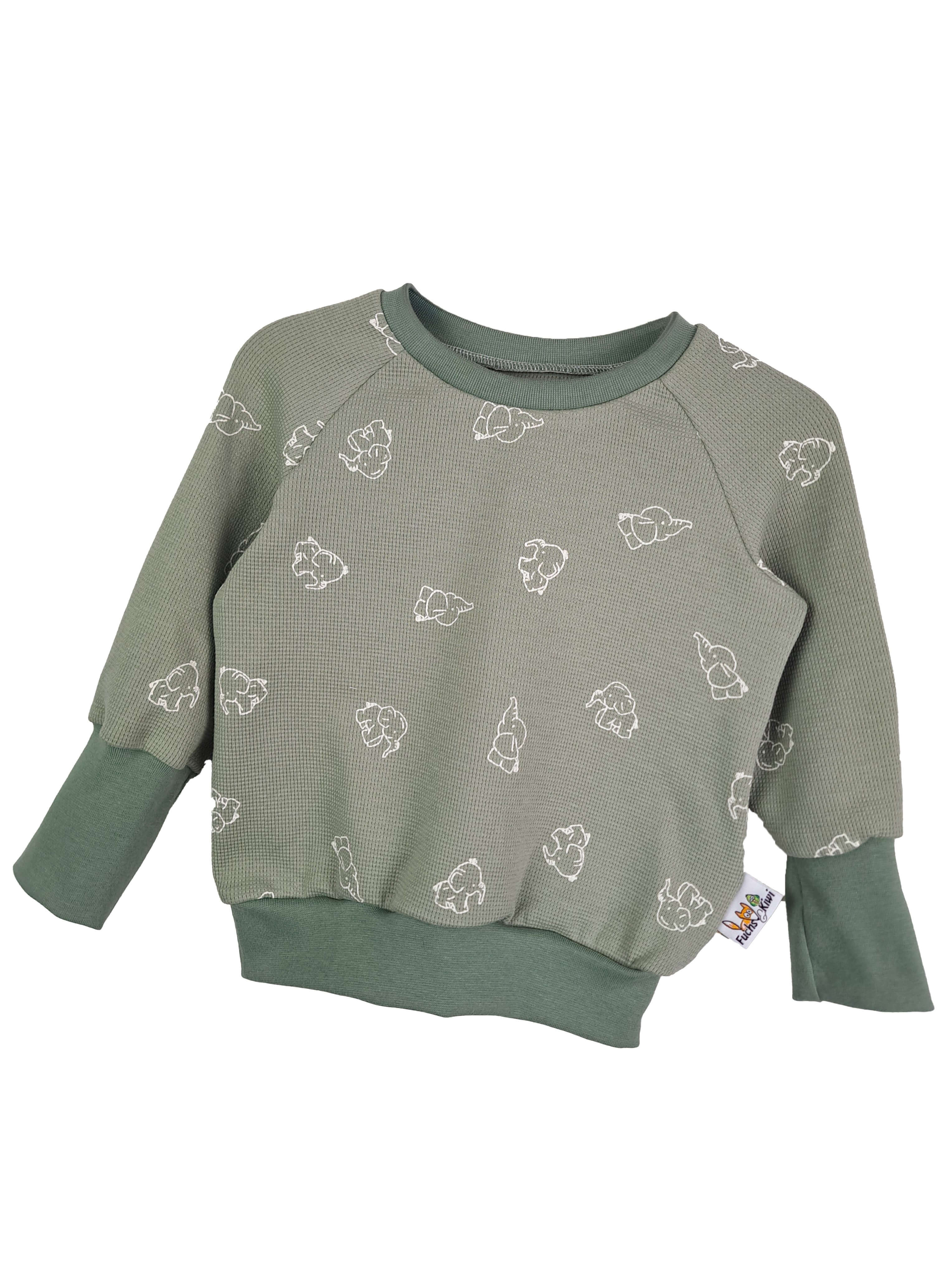 Pullover Waffel Elefanten altmint  86/92