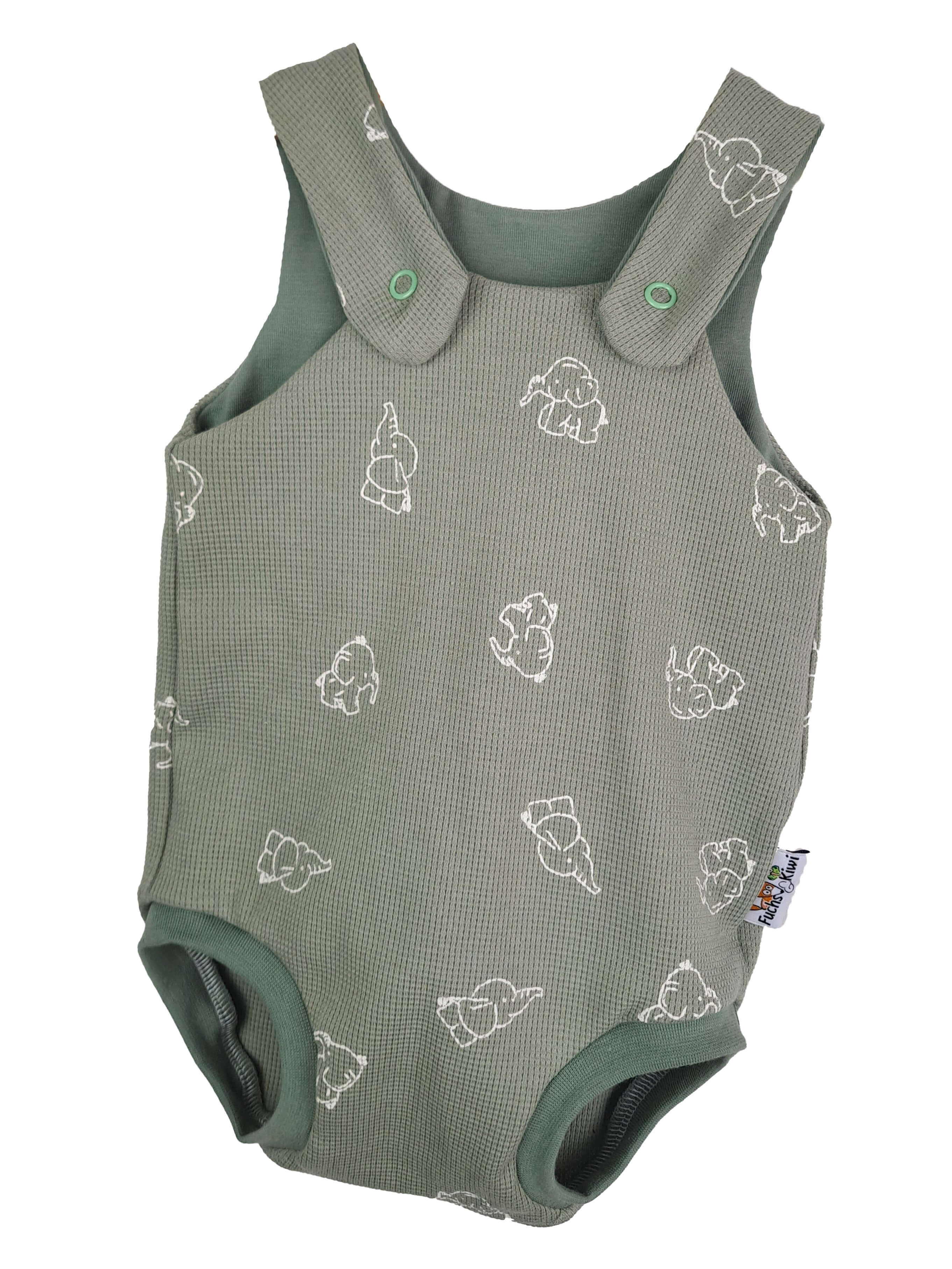 Sommerstrampler Waffel Elefanten altmint 74/80