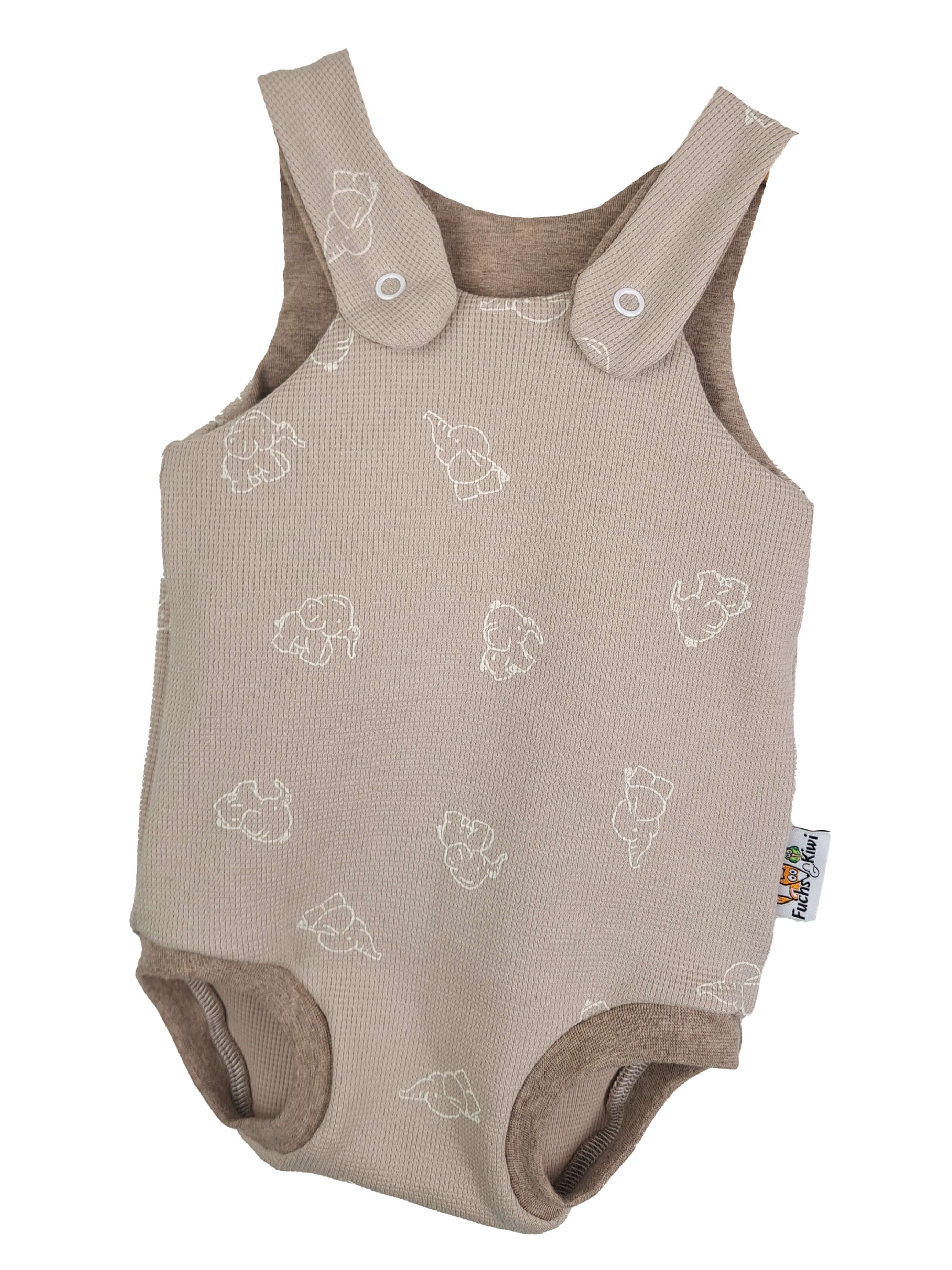 Sommerstrampler Waffel Elefanten sand 74/80