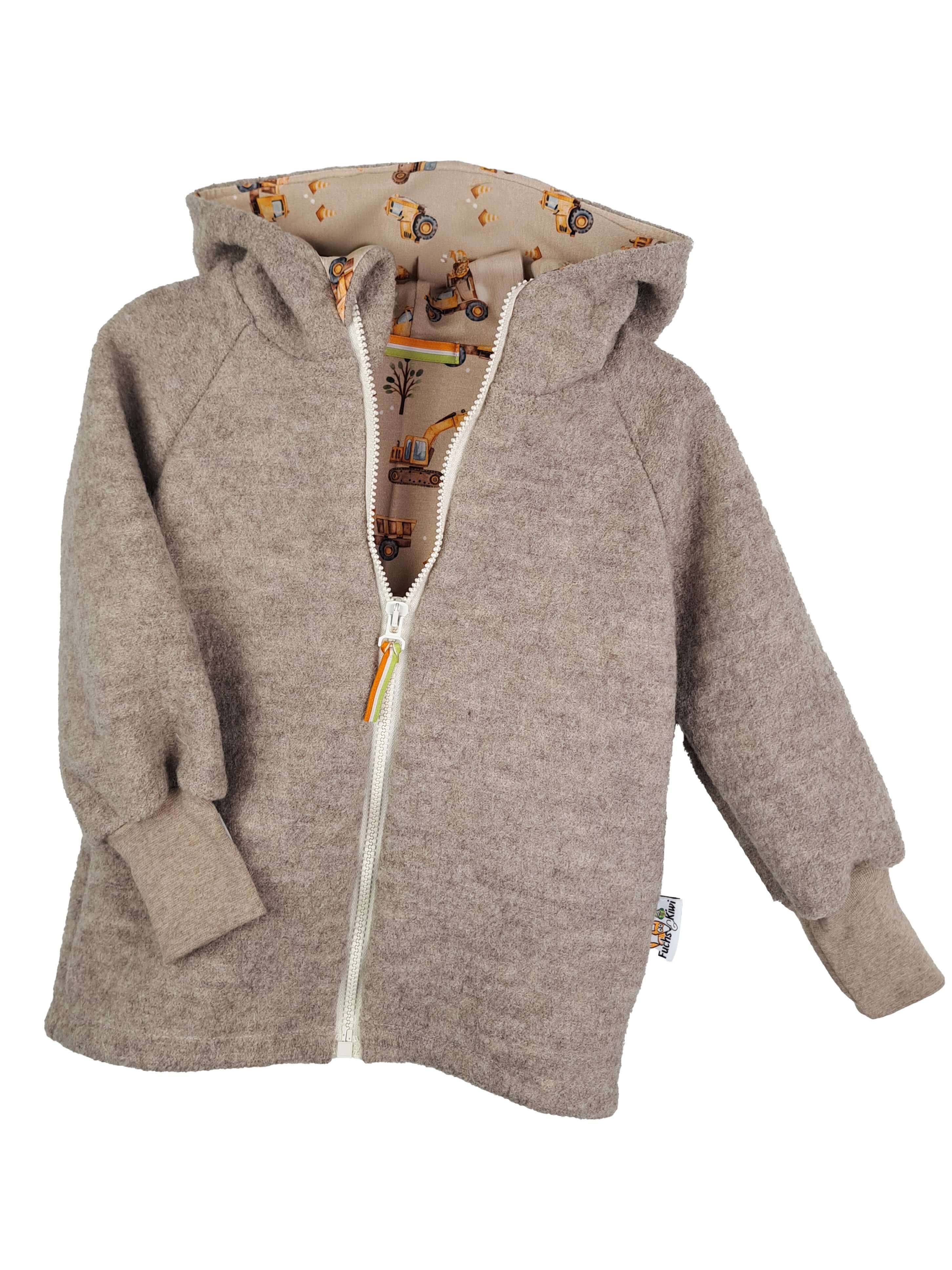 Walkjacke sand meliert mit Baustelle sand
