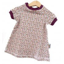 Kurzarmkleid Blümchen Flieder