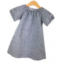 Kurzarmkleid Musselin jeansblau meliert