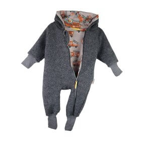 Walkoverall grau mit Feuerwehralarm