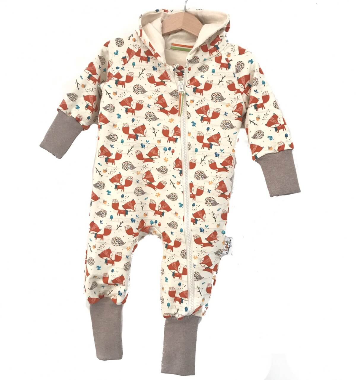 Sweatoverall Winterfüchse creme