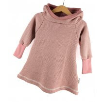 Hoodiekleid Grobstrick altrosa