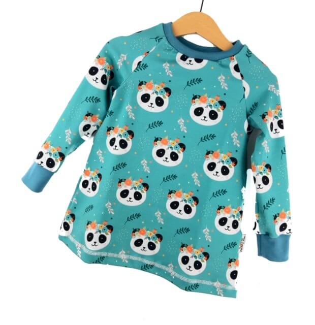 Langarmkleid Panda petrol