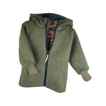 Walkjacke moosgrün meliert mit Bärenliebling