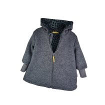 Walkmantel grau mit Leo anthrazit