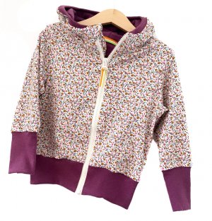 Sweatjacke Blümchen Flieder