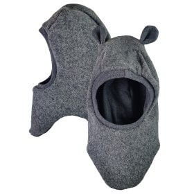 Schlupfmütze aus Merino Wollfleece grau