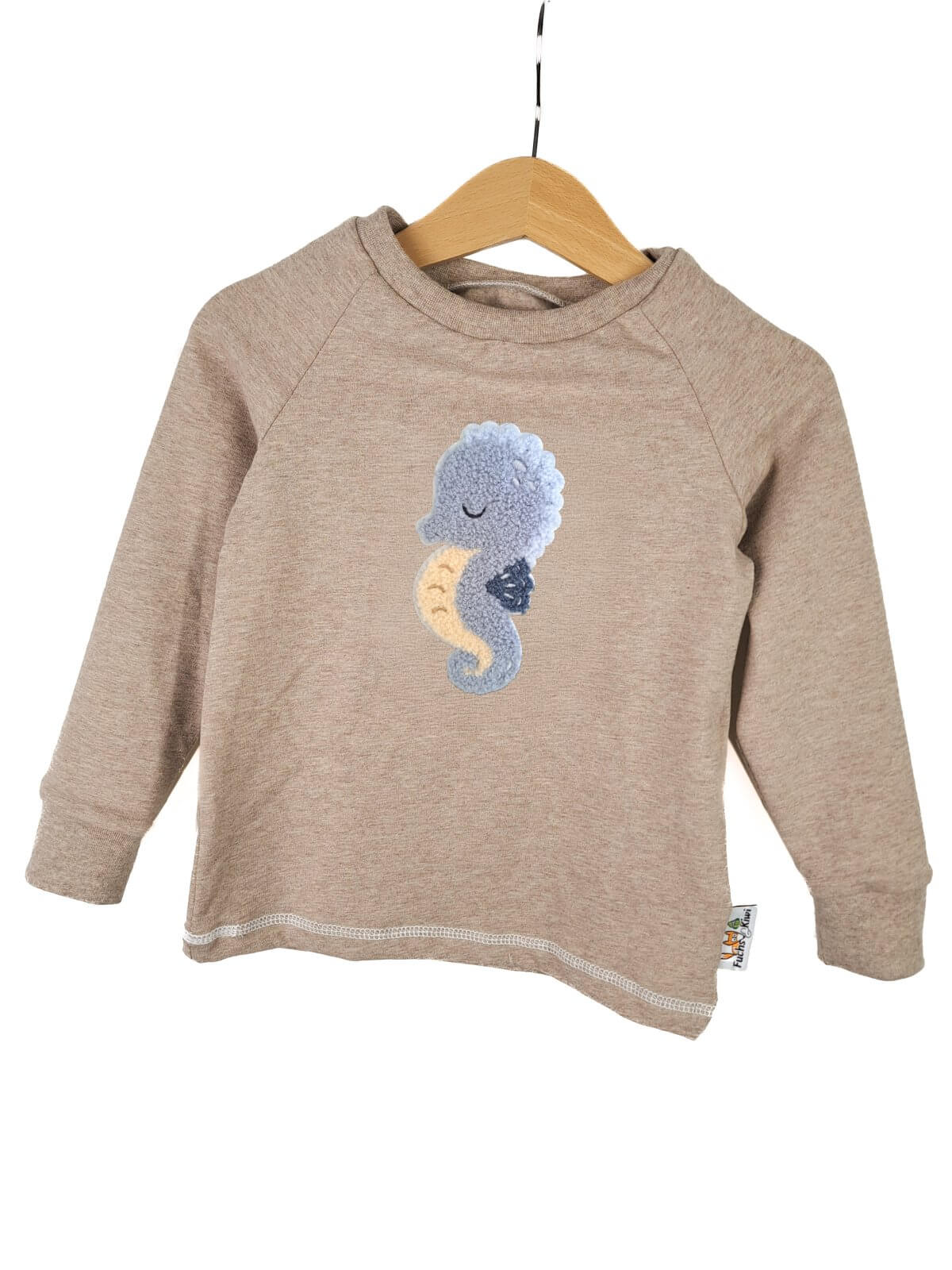 Langarmshirt Seepferdchen-Patch sand