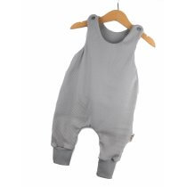 Strampler Feinripp grau