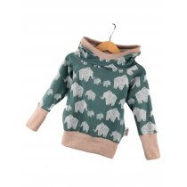 Hoodie Elefanten staubgrün