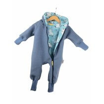 Walkoverall rauchblau mit Schäfchen blau