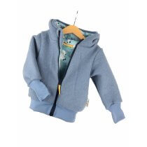 Walkjacke rauchblau mit Schäfchen blau