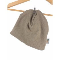 Beanie Feinstrick beige 50-54 doppellagig