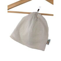 Beanie Streifen beige 50-54