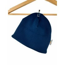 Beanie Waffelstrick petrol dick