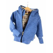 Walkjacke rauchblau meliert mit Wikinger sand