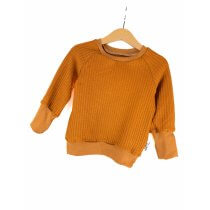 Pullover Waffelstrick senfgelb