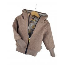 Walkjacke braun meliert mit tierische Luftfahrt