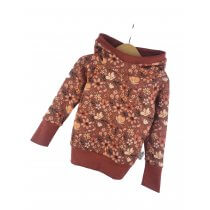 Hoodie Feinripp Blümchen altrosa