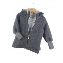Walkjacke grau meliert mit Streifenwal