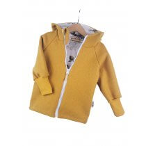 Walkjacke senfgelb mit tierische Freundschaft