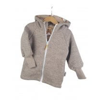 Walkjacke  sand meliert mit Fuchsi sand