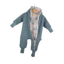 Walkoverall Walk mint meliert mit Bagger creme 62/68