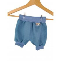 Kurze Hose Musselin rauchblau