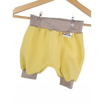 Kurze Hose Musselin Zitrone